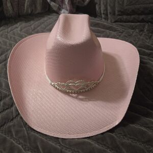 Twister Pink Cowgirl Hat with Silver Heart Detail